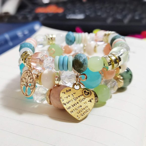 Twinfree Bohemian Bracelets for Women Stretch Multilayer Colorful Beads … - Picture 6 of 9
